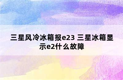 三星风冷冰箱报e23 三星冰箱显示e2什么故障